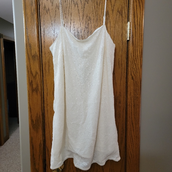 H&M White Sequin Slip Dress - Picture 1 of 6